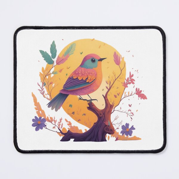 Item preview, Spring magic – Stylish bird on a blossoming branch designed and sold by CoolContent Factory.