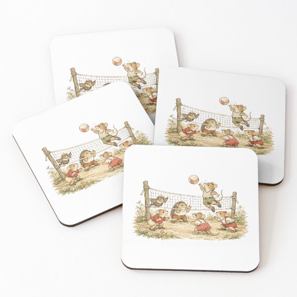 Item preview, Cute Woodland Squirrel And Mouse Playing Volleyball designed and sold by furrydrool.