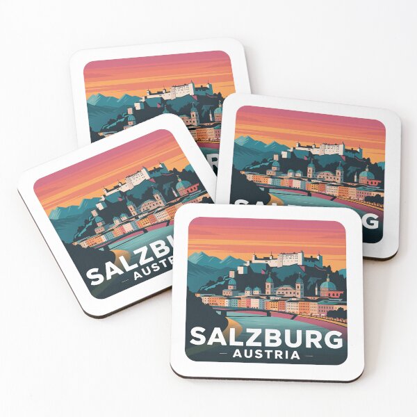 Item preview, Salzburg Austria stickers. Vintage travel city design. Alpine skyline designed and sold by pod24.