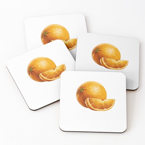 Item preview, Fresh orange and a sliced segment on a plain background showing bright colors and simple shapes designed and sold by Ms. Iryna.
