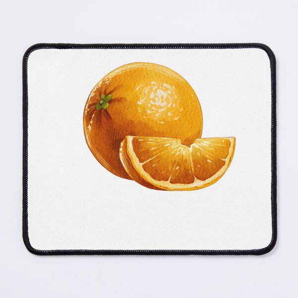 Item preview, Fresh orange and a sliced segment on a plain background showing bright colors and simple shapes designed and sold by Ms. Iryna.