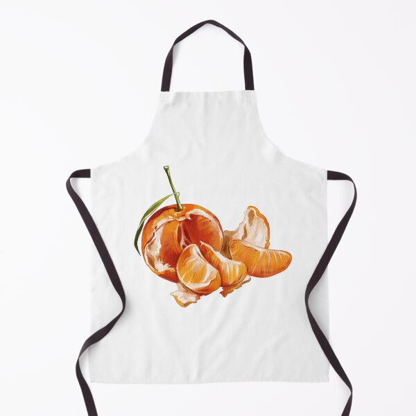 Item preview, Fresh tangerine with peeled segments and green leaf on white background during midday designed and sold by Ms. Iryna.