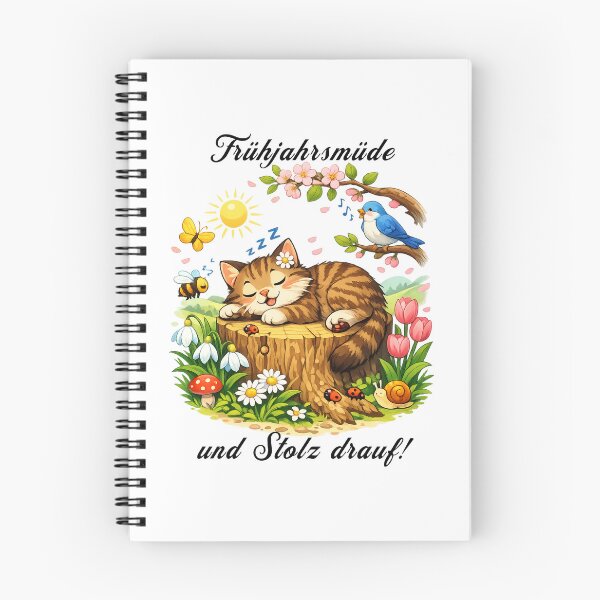 Item preview, Spring-Tired Cat – Spring T-Shirt Design for Animal Lovers designed and sold by CoolContent Factory.