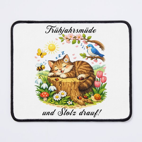 Item preview, Spring-Tired Cat – Spring T-Shirt Design for Animal Lovers designed and sold by CoolContent Factory.