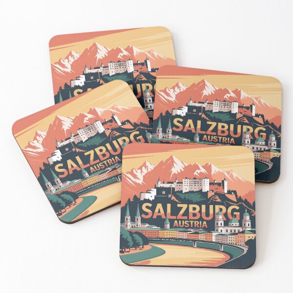 Item preview, Salzburg Austria stickers. Vintage Travel Design. Alpine city skyline designed and sold by pod24.