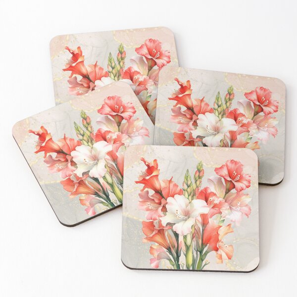 Item preview, Peach Gladiolus Botanical Flowers designed and sold by SalonOfArt.