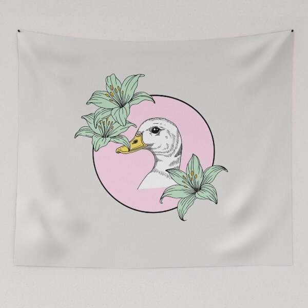 Item preview, Minimalistic duck with flowers designed and sold by Pamelarts.