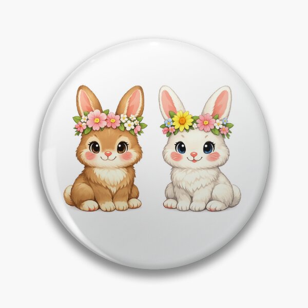 Item preview, Cute Spring Bunny T-Shirt Design – Sweet bunnies with flower wreaths, pastel colors designed and sold by CoolContent Factory.