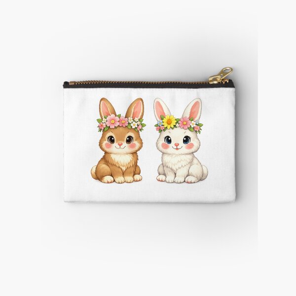 Item preview, Cute Spring Bunny T-Shirt Design – Sweet bunnies with flower wreaths, pastel colors designed and sold by CoolContent Factory.