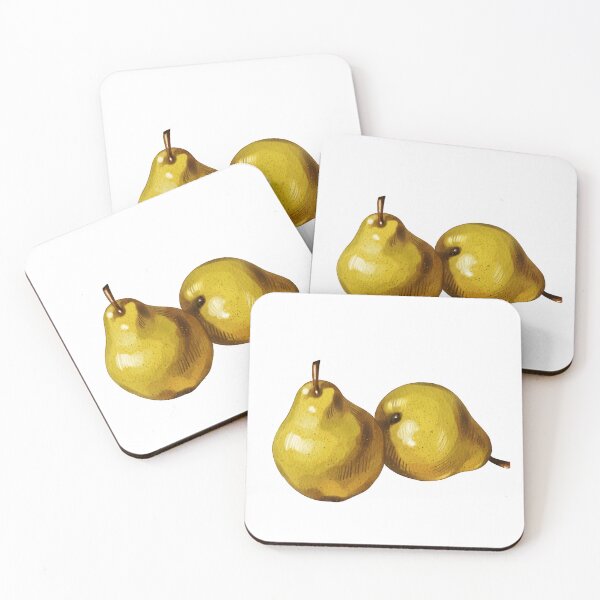 Item preview, Fresh yellow pears sit close to each other with details on surface texture in simple design against a plain background designed and sold by Ms. Iryna.
