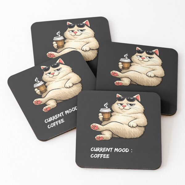 Item preview, Current Mood Coffee – Funny Cat Coffee Lover Design designed and sold by IrynaLineArt.