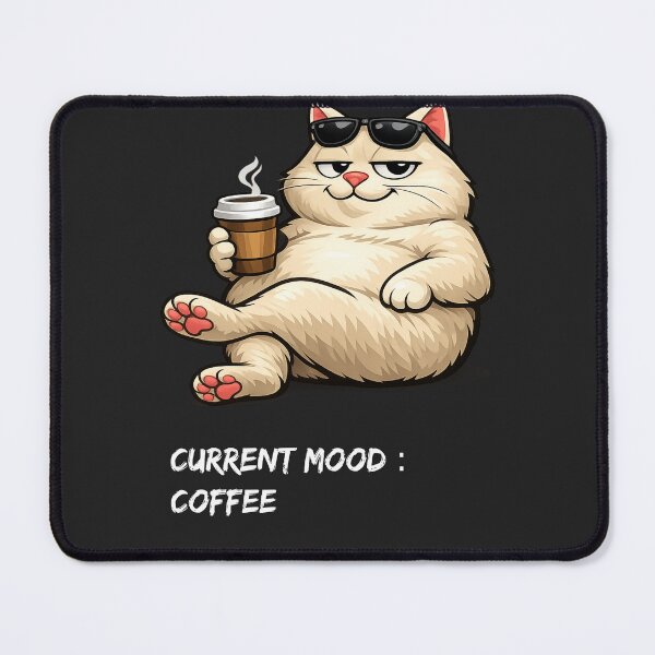 Item preview, Current Mood Coffee – Funny Cat Coffee Lover Design designed and sold by IrynaLineArt.