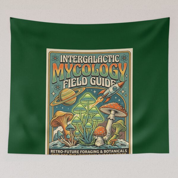 Item preview, Intergalactic Mycology Field Guide - Retro Sci-Fi Mushroom Art designed and sold by FarDesign.
