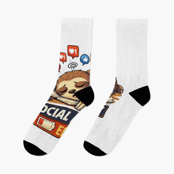 Item preview, Social Battery Empty Tired Sloth Funny Design designed and sold by Wolf Creator.