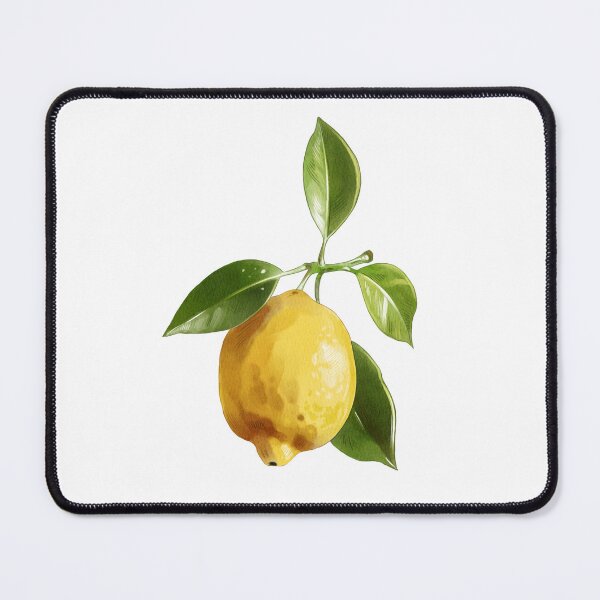 Item preview, Lemon fruit hanging on a branch with green leaves under bright light in a simple natural setting designed and sold by Ms. Iryna.