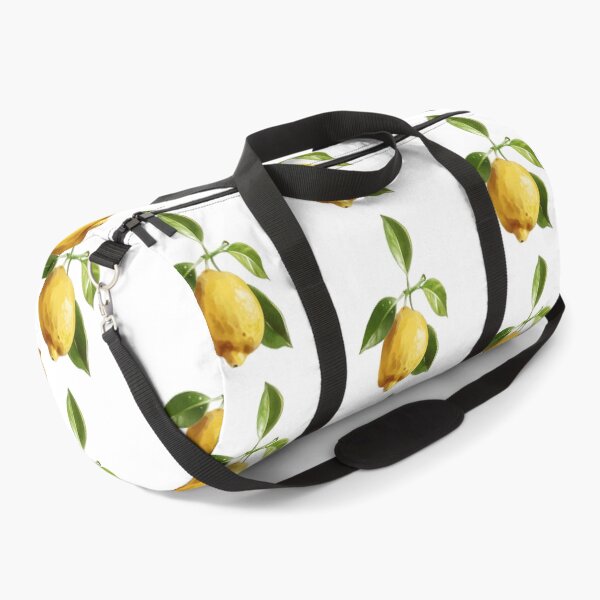 Item preview, Lemon fruit hanging on a branch with green leaves under bright light in a simple natural setting designed and sold by Ms. Iryna.