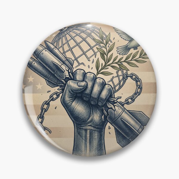 Aperçu de l'œuvre Paix, Liberté, Justice, Abolissons la guerre, Affiche vintage anti-ICE créée et vendue par The Patriot Press.