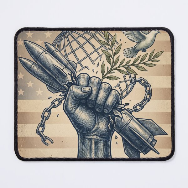 Item preview, Peace Freedom Justice Abolish War Anti-ICE Vintage Poster designed and sold by The Patriot Press.
