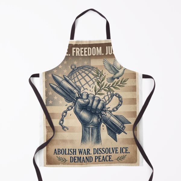 Item preview, Peace Freedom Justice Abolish War Anti-ICE Vintage Poster designed and sold by The Patriot Press.