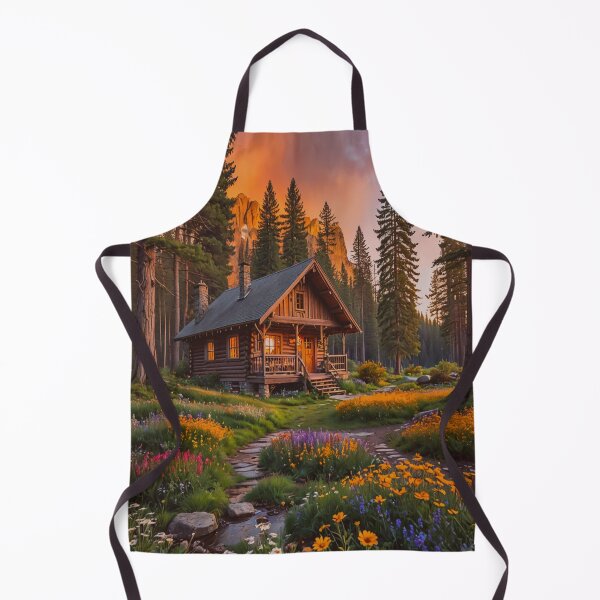 Item preview, Rainbow Over Cozy Mountain Log Cabin at Sunset designed and sold by BeautifulVirtues.