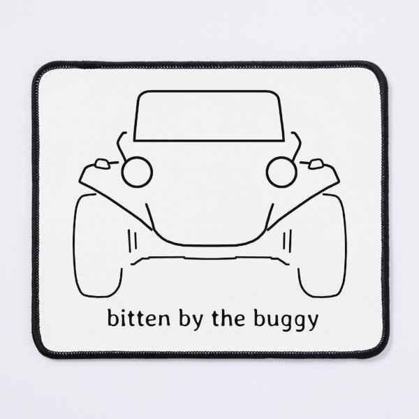 Item preview, 1960s classic dune buggy "bitten by the buggy" pun black designed and sold by soitwouldseem.