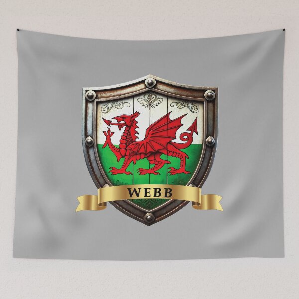 Item preview, Webb Wales Heraldic Name Shield designed and sold by Highlandkings.