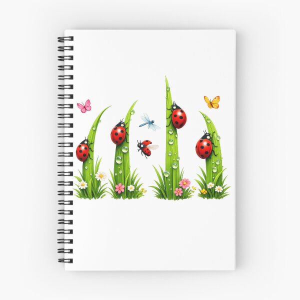 Item preview, Ladybug Parade T-Shirt – Spring design with ladybugs on blades of grass – Nature & Garden motif designed and sold by CoolContent Factory.