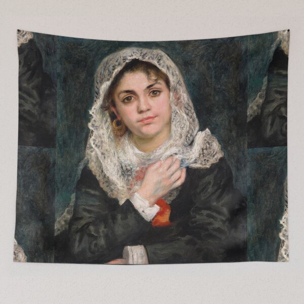 Item preview, Lise in a White Shawl by Pierre-Auguste Renoir: Romantic Impressionist Portrait Poster designed and sold by artofuniverse.