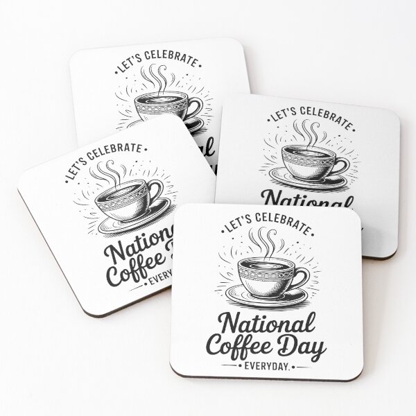 Item preview, Let's Celebrate National Coffee Day Everyday – Vintage Coffee Lover Design designed and sold by ArcticFoxStudio.