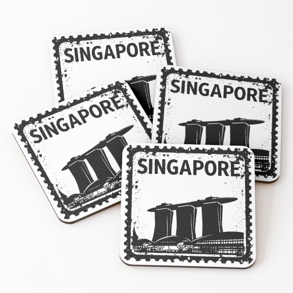 Item preview, Singapore Skyline Vintage Travel Stamp b designed and sold by Fikuall.