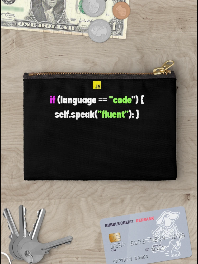 Aperçu 3 sur 4. Pochette avec l'œuvre JavaScript mignon créée et vendue par Blueberriesandbots.