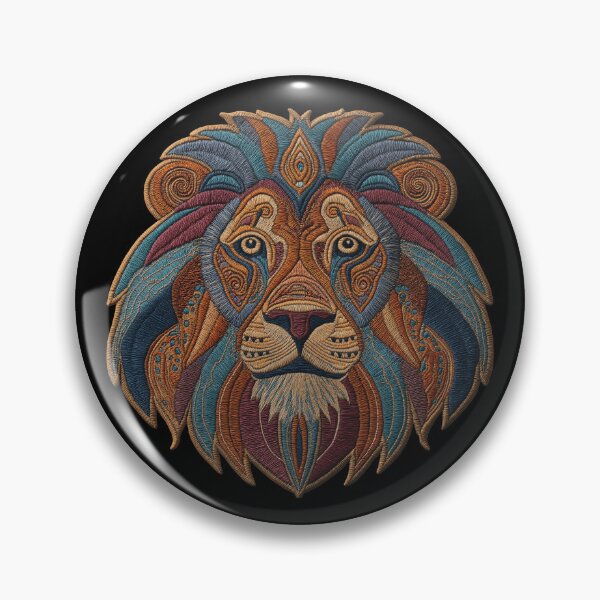 Item preview, Lion Head Patch Embroidery Fabric Stitched Patch designed and sold by HappyPatchClub.