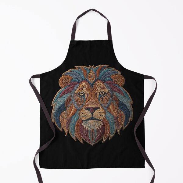 Item preview, Lion Head Patch Embroidery Fabric Stitched Patch designed and sold by HappyPatchClub.