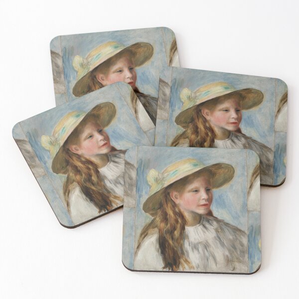 Item preview, Little Girl With a Hat by Pierre-Auguste Renoir: Impressionist fine art print designed and sold by artofuniverse.