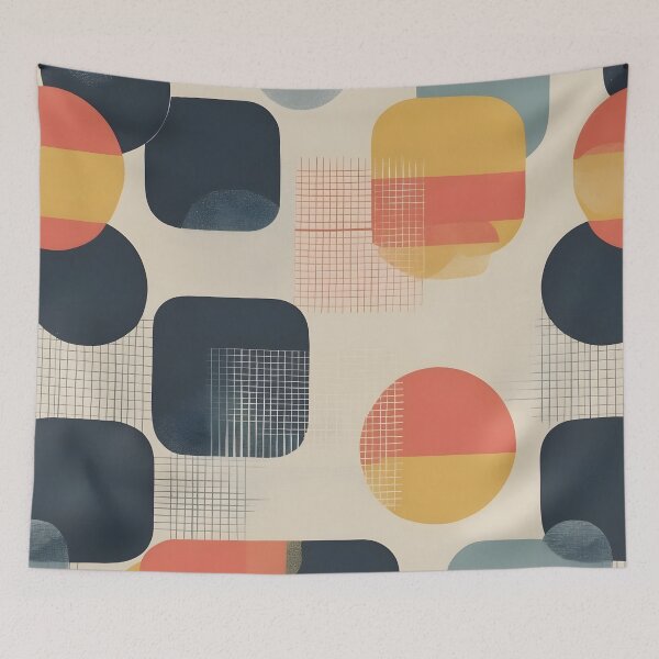 Item preview, Vintage Organic Geometric Abstract Retro Fashion Print designed and sold by NK-Studios .