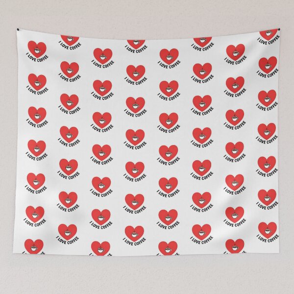 Item preview, I Love Coffee - Big Red Heart with Coffee Cup designed and sold by WowDezign.