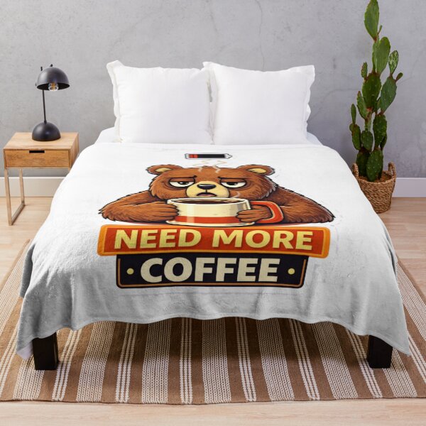 Item preview, Need More Coffee Tired Bear Funny Design designed and sold by Wolf Creator.