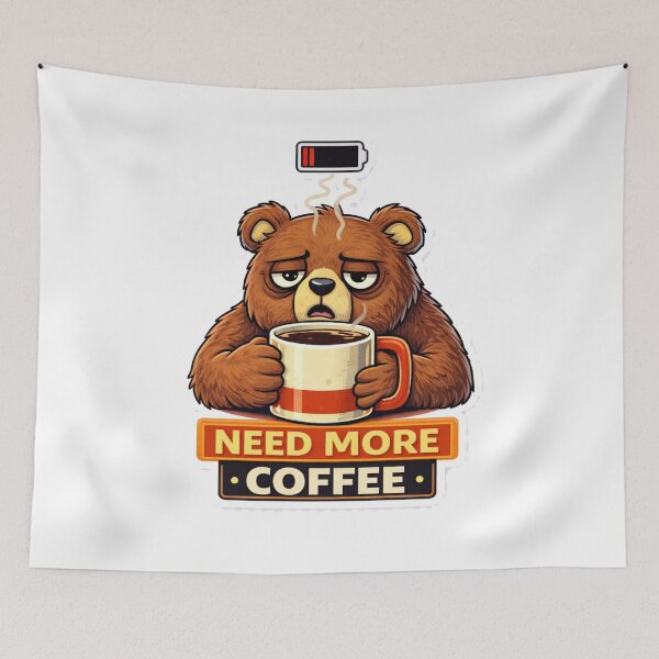 Item preview, Need More Coffee Tired Bear Funny Design designed and sold by Wolf Creator.