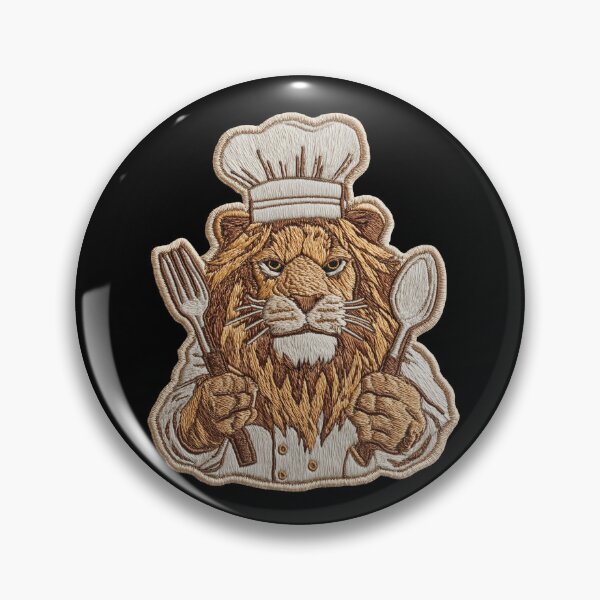 Item preview, Chef Lion Patch Embroidery Fabric Stitched Patch designed and sold by HappyPatchClub.