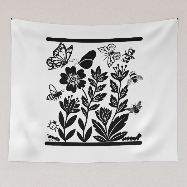 Item preview, The Pollinator’s Sanctuary: Hand-Pressed Woodcut Style Design designed and sold by EarthArtDesigns.