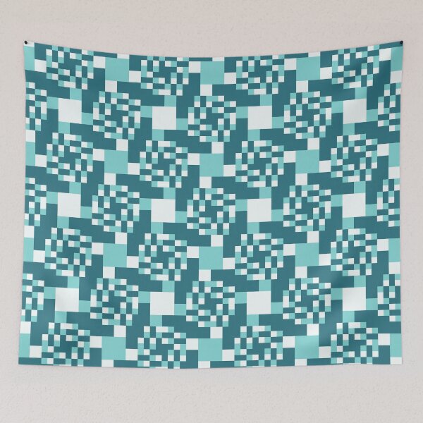 Item preview, Teal geometric seamless repeating pattern designed and sold by SeamlessDsign.
