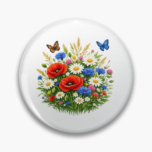 Item preview, Colorful Wildflower Meadow T-Shirt Design – Poppies, Cornflowers & Daisies Spring Motif designed and sold by CoolContent Factory.