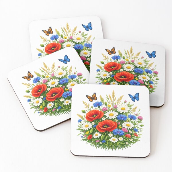 Item preview, Colorful Wildflower Meadow T-Shirt Design – Poppies, Cornflowers & Daisies Spring Motif designed and sold by CoolContent Factory.