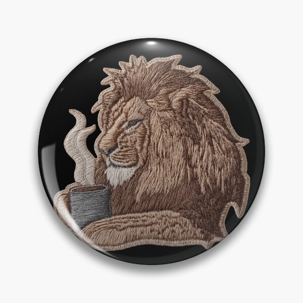 Item preview, Coffee Lion Patch Embroidery Fabric Stitched Patch designed and sold by HappyPatchClub.