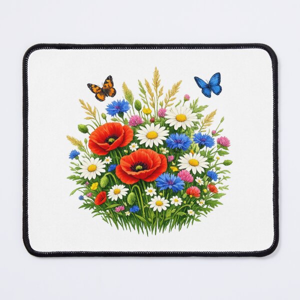 Item preview, Colorful Wildflower Meadow T-Shirt Design – Poppies, Cornflowers & Daisies Spring Motif designed and sold by CoolContent Factory.