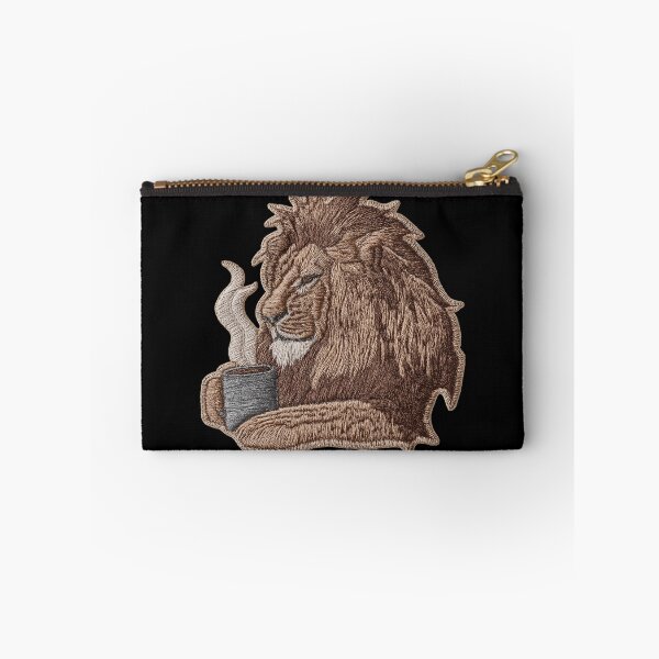 Item preview, Coffee Lion Patch Embroidery Fabric Stitched Patch designed and sold by HappyPatchClub.