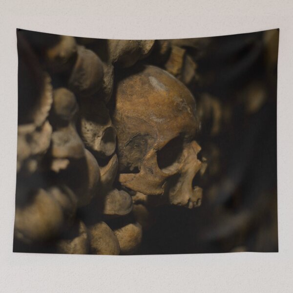 Item preview, Picture of a skull in Paris' catacombs 1/4 designed and sold by Elle Willers.