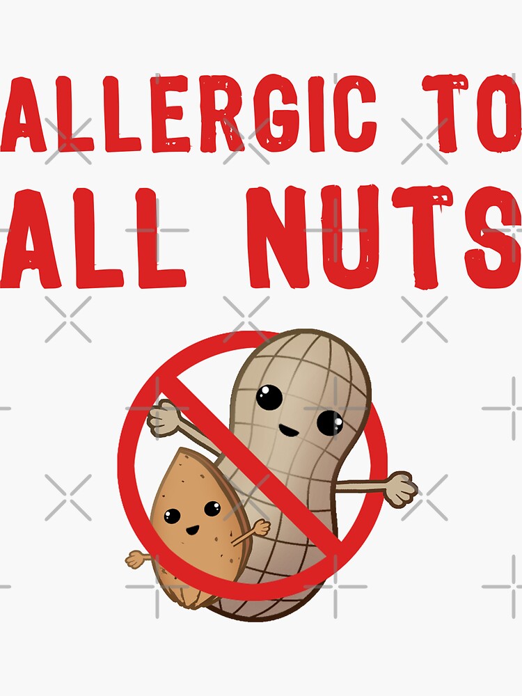 "Allergic to Nuts Tree Nut Allergy" Sticker for Sale by tealbubble