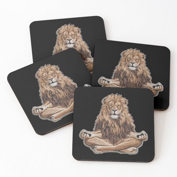 Item preview, Yoga Lion Patch Embroidery Fabric Stitched Patch designed and sold by HappyPatchClub.
