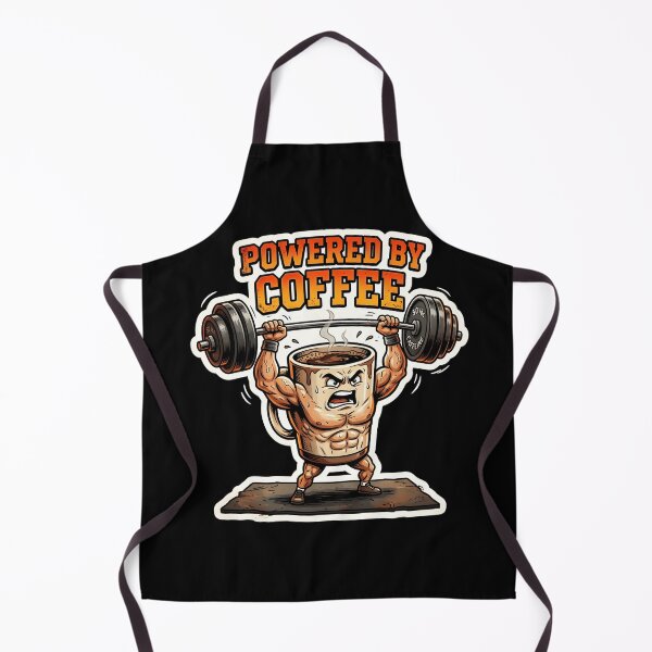 Item preview, Powered by Coffee - Muscular Coffee Cup Lifting Weights designed and sold by WowDezign.